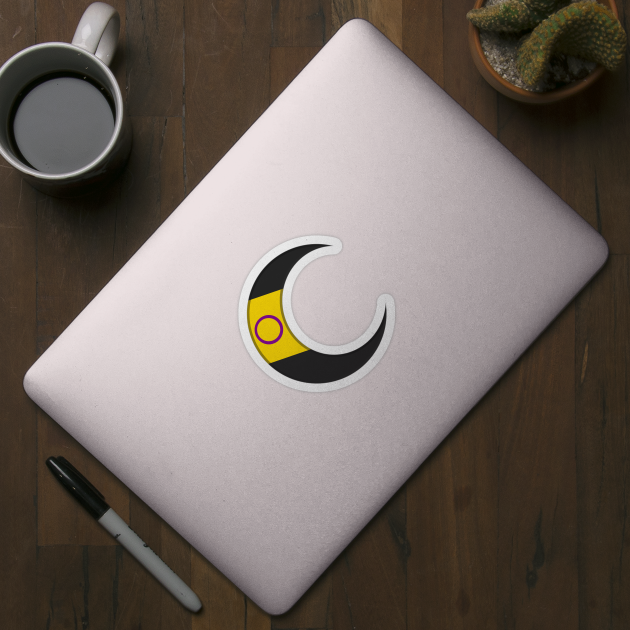 Intersex Pride Crescent Moon by Curse Me Not